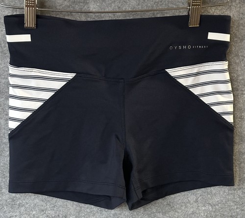 Oysho Fitness Tight Shorts Womens Medium Navy White Stripe NWT Quick Dry