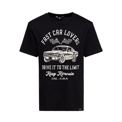 King Kerosin T-Shirt Drive It To The Limit Muscle Car Racing Schwarz 