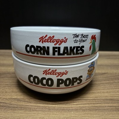 Kellogg s Vintage Müslischalen x2 1987 Corn Flakes Coco Pops Reis Krispies
