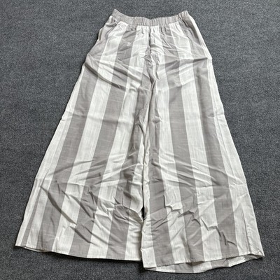 Show Me Your Mumu Explorer Wide Leg Pants Grey Bengal Stripe Women's Size Medium
