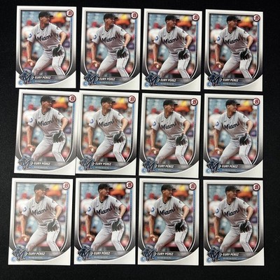 EURY PEREZ lot (12) 2025 Topps Bowman Base Paper #39 Miami Marlins (B118)