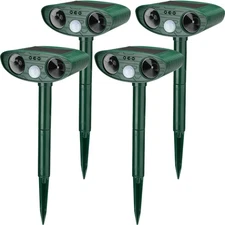 Ultrasonic Animal Repeller Outdoor Solar Ultrasonic Repellent Animal Deterren...