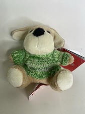 FAO Schwartz Plush Mini Dog Puppy Stuffed Animal Toy with Green October Sweater