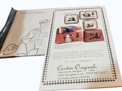 Cardin Originals Victorian Sewing Lady Quilting Pattern 1986 Sewing Tote & Machi
