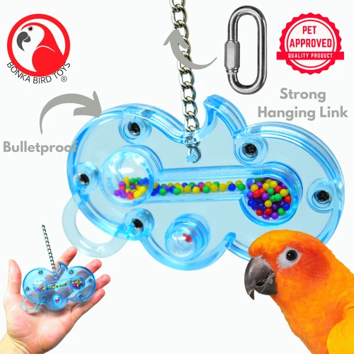 Bonka Bird Toys 0004 Small Wave Bulletproof Plastic Puzzle Rattle Macaw Amazon