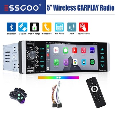 5'' Single DIN Kabelloses Carplay Android Auto Autoradio IPS Bldschirm BT USB AUX
