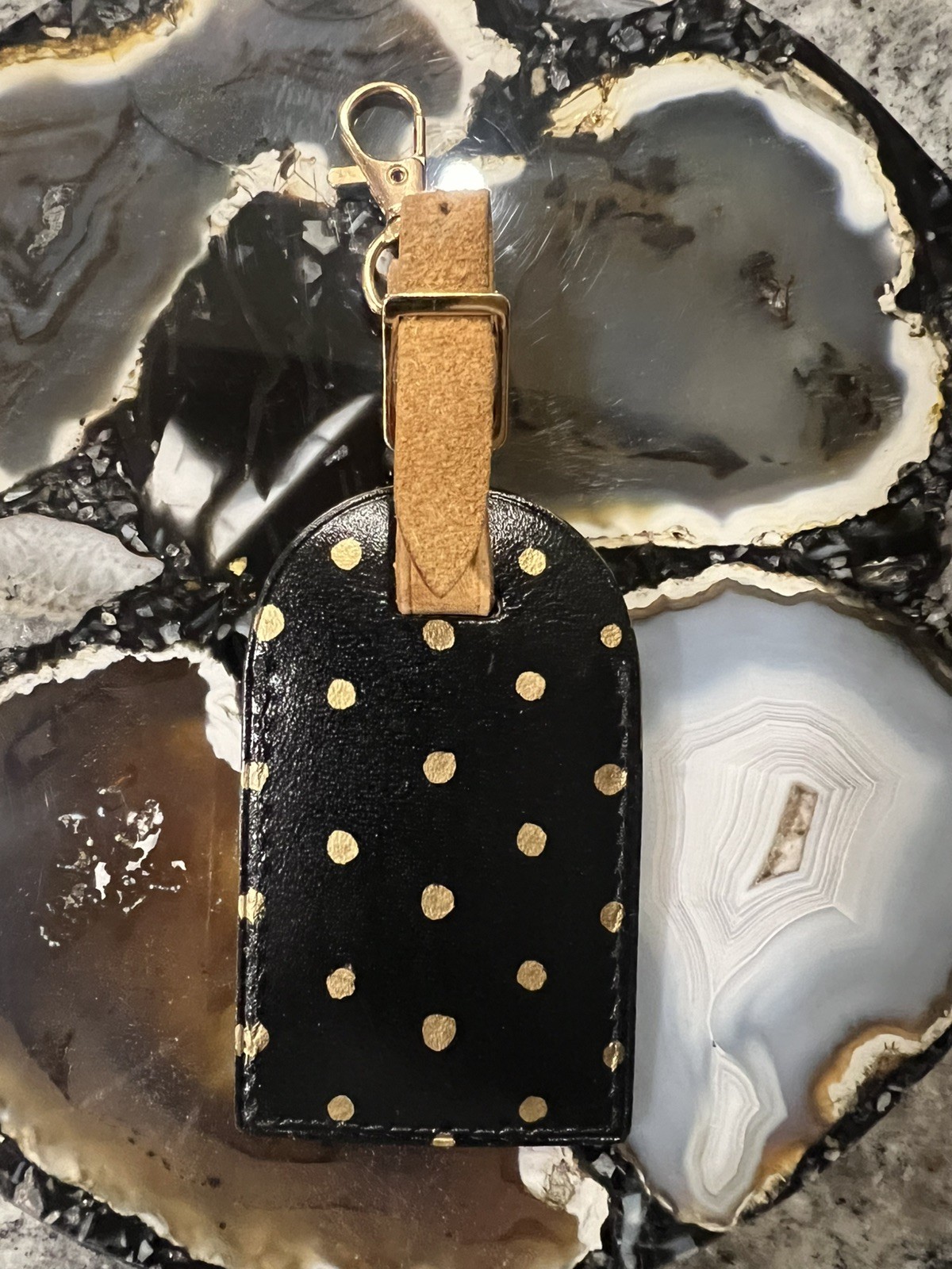 Preloved LOUIS VUITTON Vachetta purse Luggage Tag  Hand Painted Charm thumbnail 4