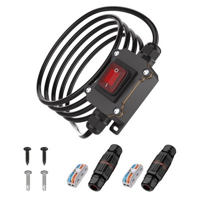 Inline Cord Switch IP67 Waterproof with 14 AWG Wire, DC 12V 20A Inline Switch...