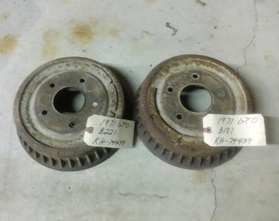 1971 71 GTO JUDGE FIREBIRD TRANS AM BRAKE DRUMS DATED B181 B221 455 HO RAM AIR