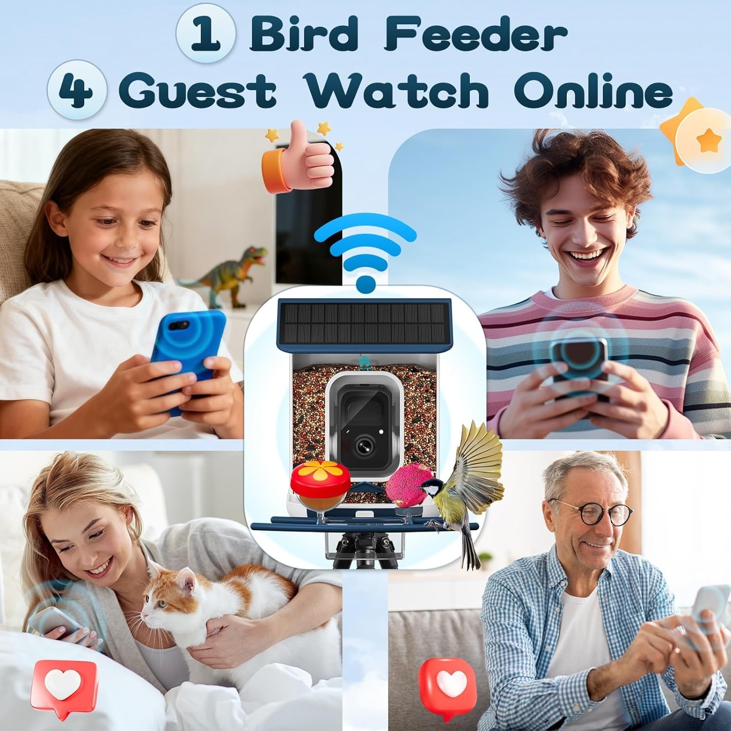 Smart Bird Feeder with AI Camera - 2K HD Video