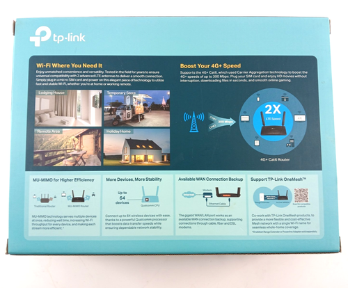 TP-Link Archer MR600 AC1200 Wireless Dual-Band 4G Cat6 Gigabit Router - Imagen 5 de 8
