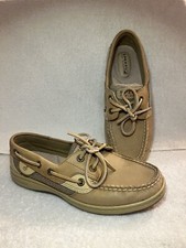 Sperry-Top Sider Koifish Women's Linen Oat Boat Shoe 5M Leather Tan