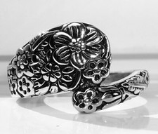 Cute Floral Spoon Ring .925 Sterling Silver Women's