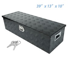 39"X13"X10" ALUMINIO CROMADO CAMIONETA MALETERO CAJA HERRAMIENTAS REMOLQUE ALMACENAMIENTO + BLOQUEO