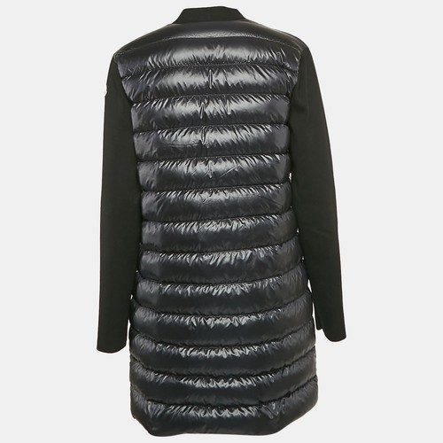 Moncler Black Synthetic and Knit Button Front Down Cardigan S - 第 2/9 張圖片