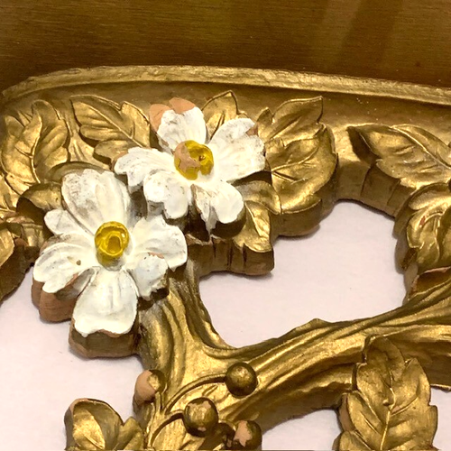 Syroco Sconce Hollywood Regency Wood Wall Shelve Floral Gold White VTG MCM Pair - 第 3/24 張圖片