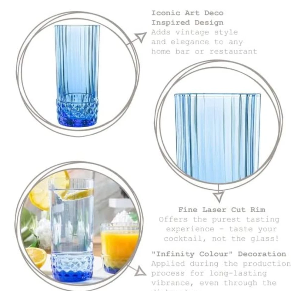 Bormioli Rocco America '20s Cooler Glass - Set of 6 - Sapphire Blue - Image 4 of 4