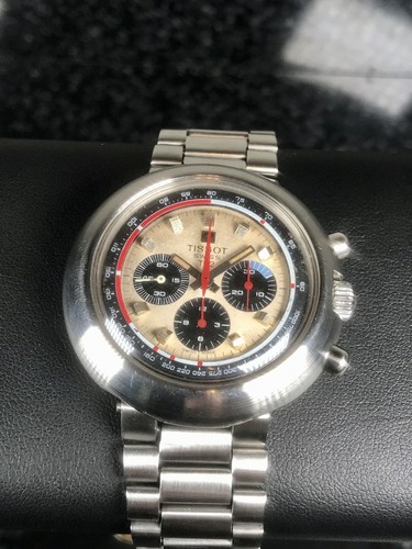 Tissot Seastar vintage T12 Cronografo DISCO VOLANTE svizzero movimento  Lemania 43mm | eBay