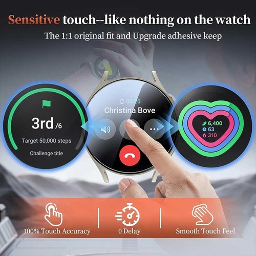 3Packs For samsung Galaxy Watch 7 6 5 4 44mm Tempered Glass Screen Protector - Picture 5 of 8