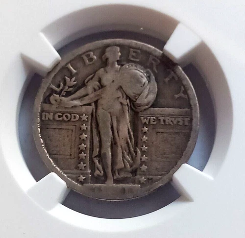 1921 STANDING LIBERTY QUARTER, NGC VG10/ F12