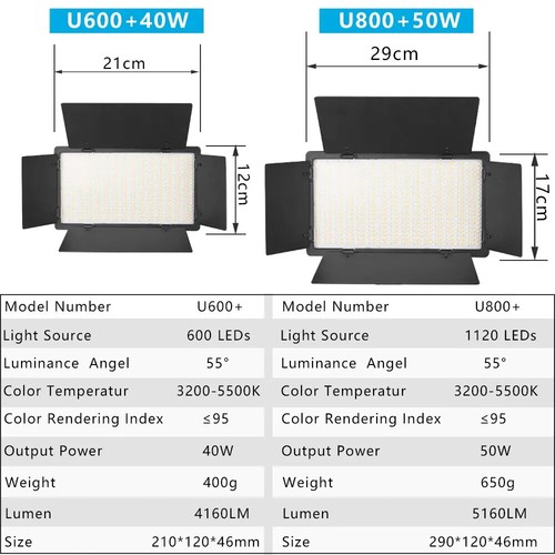 LED Video Light Photo Studio Lamp 2500K-8500k Dimmable with Tripod Stand Remote - Picture 10 of 12