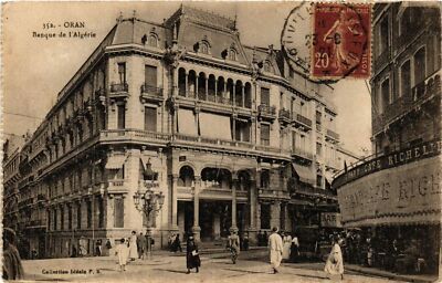 Old postcard AK ALGERIA ORAN - Bank of Algeria (793992)
