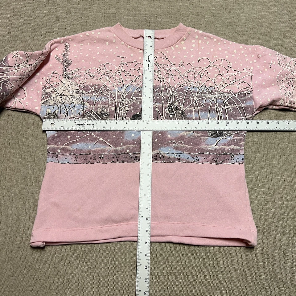 Sudadera De Colección Snow Rabbits Cuello Redondo Mujer L 80s 90s Gráfico Estampado Completo Foto 4 de 4