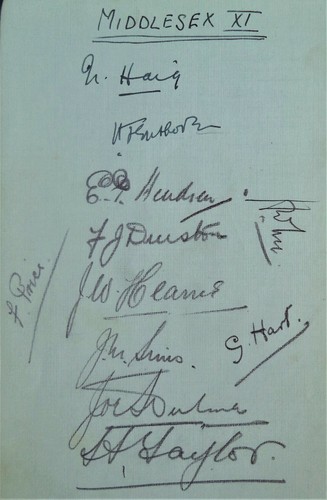 MIDDLESEX COUNTY CRICKET CLUB 1933 ORIGINAL AUTOGRAPHED TEAM SHEET ALBUM PAGE - Picture 2 of 2
