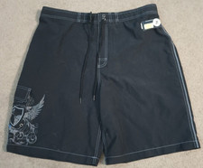 Roundtree  Yorke Mens Board Shorts Swim Trunks Size XL Lined Black NWT