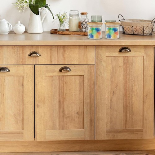 Confezione 6 Coperchi Barattolo Yogurt Set Coperchi Legno Bambù Solo Con Anelli Silicone - Foto 6 di 7