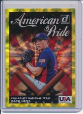 ZACK HESS 2019 DONRUSS AMERICAN PRIDE GOLD REFRACTOR PRIZMS /99 DETROIT TIGERS #