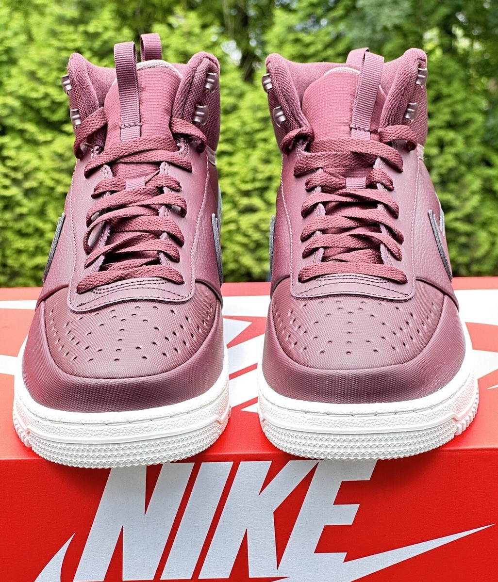 NIB Nike Men’s Court Vision Winter Mid Burgundy Phantom Casual Sneaker