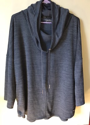 T-Shirt Femme Taille Plus 3X - Manches Dolman, Col Rond, Imprimé Géométrique Bleu Marine (Lands' End)