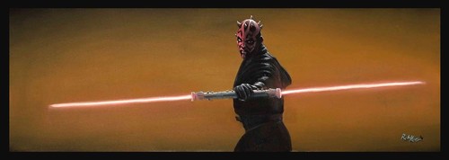 ACME ARCHIVES STAR WARS GICLEE ON CANVAS PRINT ROB KAZ "SITH WARRIOR" DARTH MAUL - Picture 1 of 5