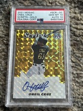 2021 Mosaic Oneil Cruz Scripts Gold Auto #SCR-OC PSA 10