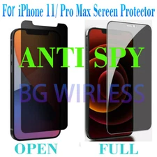 1/2 Pack For iPhone 11/ Pro Max Anty-Spy Privacy Tempered Glass Screen Protector