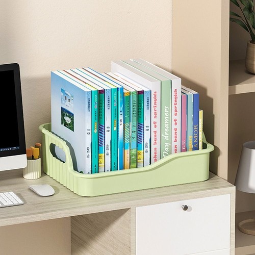 Plastic Movable Book Storage Box with Pulley Toy Storage Box Student - Picture 5 of 9