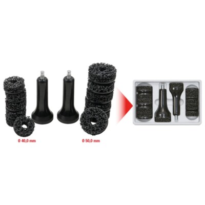 KS Tools Wheel Hub Grinder for Studs, Ø 40/50mm, 14 Pieces - 100.4080