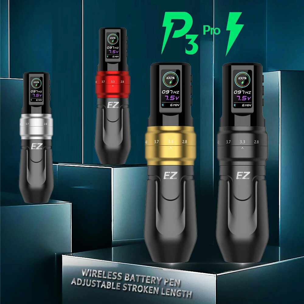 EZ P3 Pro Wireless Battery Tattoo Pen Machine Adjustable Stroke