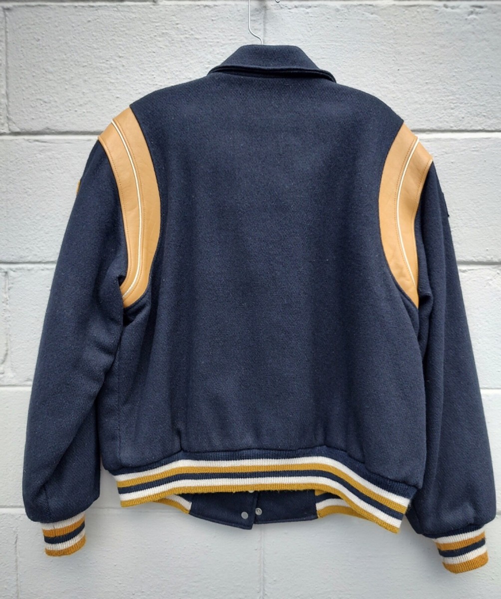 TROPHY JACKETS スタジャン USED DOTHANBASEBALL Varsity Letterman Jacket by Trophy Jacket Sz L/XL leather