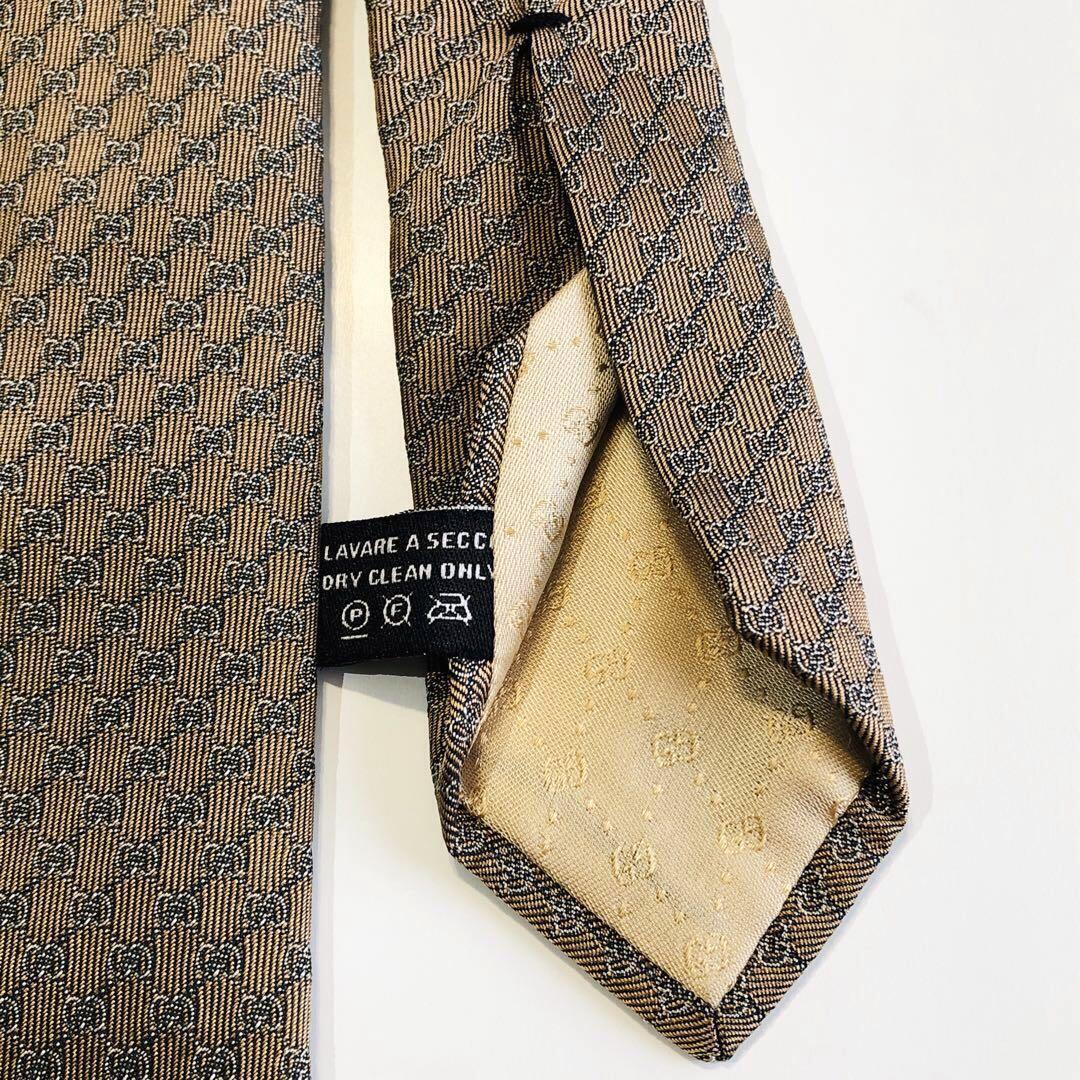 Gucci Authentic Tie Necktie Coat of Arms Brown 10… - image 8
