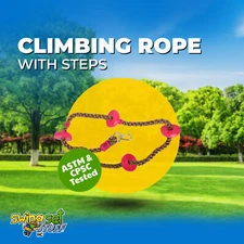 SWING SET STUFF INC. CLIMBING ROPE LADDER WITH STEPS (PINK) fun children 0288