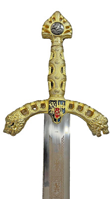 Collectible Sword Richard Lion Heart 45'' Plaque Stainless Steel Cosplay Decor