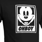 Oh Boy Funny Top Short Sleeve Custom T-Shirt Obey Parody Cartoon Mickey Tee XL