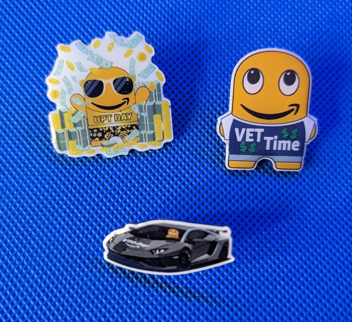 Amazon PECCY Lot of 3 VTO, UPT, VET Time Pins BRAND NEW -RARE