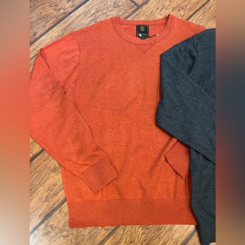 FX Fusion Sweater mens Large Set of 3 Luxury red gray Orange soft NWT Crewneck - Picture 2 of 8