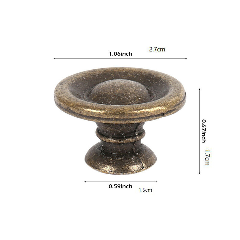 10Pcs Vintage Bronzed Door Knobs Handles Cupboard Drawer