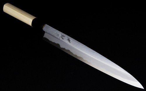 Sakai Ajin Yanagi Sushi Sashimi Cuchillo Yasuki Hagane Acero al carbono Hecho en Japón - Imagen 8 de 18