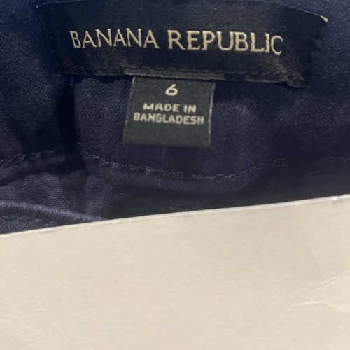 Pantalón Corto Banana Republic Mujer 6 Azul Chino Cinturón Lazos 4 Bolsillos - Imagen 5 de 9
