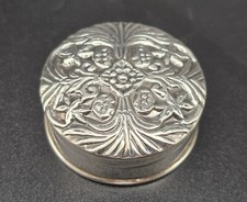 Vintage Sterling Silver Pill/Snuff Box/UK/Sheffield/1994/Martin Hall & Co Ltd